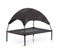 Wiltec Transat pour chiens et chats avec Toit - couleur Noire - XL / 122 x 91 x 95 cm - 50 kg max - en tissu Oxford - Lit de camp...