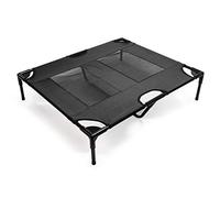 WilTec Transat pour Chiens et Chats - Couleur Grise - L / 92 x 77 x 20 cm - 50 kg Max - en Tissu Oxford - Lit de Camp Relaxant surélevé pour Animal Domestique