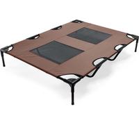 Wiltec Transat pour chiens et chats – couleur Marron – XL / 122 x 93 x 20 cm – 30 kg max – en tissu Oxford – Lit de camp relaxant surélevé pour Animal domestique