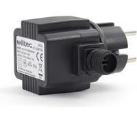 Wiltec Transformateur 230 V en 12 V – 45 x 85 x 70 mm – 600 mA 7,2 VA AC/AC – IP 44 – Adapteur de Réseau Jebao avec Raccord vissé, 2 pôles – source de courant pour Éclairage Pompes Bassins