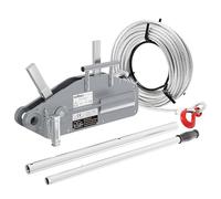 Wiltec Treuil à câble - Charge max. 1600 kg - Longueur 20 m/Ø 11 mm - avec Goupille de sécurité et Crochet - Palan Cabestan pour Levage Traction dans Jardinage Sylviculture Bateau