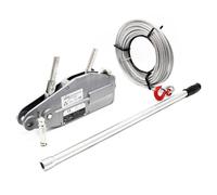 Wiltec Treuil à câble - Charge max. 800 kg - Longueur 20 m / Ø 8,3 mm - avec Goupille de sécurité et Crochet - Palan Cabestan pour L