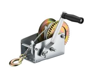 Wiltec Treuil à câble manuel de halage - en Acier galvanisé - Charge max. 900 kg - câble 10 m - Rapport de transmision 4:1 8:1 - avec Manivelle - pour Bateau Auto