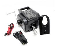 Wiltec Treuil électrique - 12 V - Traction jusqu’à 2267 kg - Cabestan à câble 9,2 m avec Manivelle - Outil Remorque Bateau Remorquag