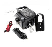 Wiltec Treuil électrique - 12 V - Traction jusqu’à 4990 kg - Cabestan à câble 10,5 m avec Manivelle - Outil Remorque Bateau Remorquage Halage