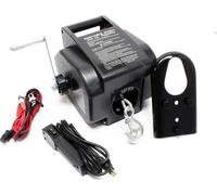 Wiltec Treuil électrique - 12 V - Traction jusqu’à 4990 kg - Cabestan à câble 10,5 m avec Manivelle - Outil Remorque Bateau Remorquage Halage