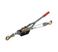 Wiltec Treuil manuel avec câble métallique de 1,8 m jusqu'à 1000 kg, palan à 2 crochets, cabestan avec crochets de sécurité