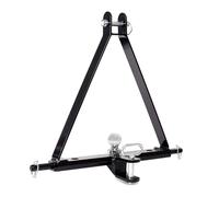 WilTec Triangle d’attelage 610 mm Barre Remorquage Agricole Rail Triangulaire Cat. 1 Anti-Rotation