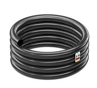 Wiltec Tuyau d'aspiration noir - 10 m/Ø 40 mm (1 1/2") / 610 g/m - avec Spirale de renforcement - Tube à pression souple en PVC - pour Arrosage Irrigation Jardinage Évacuation Refoulement