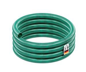 Wiltec Tuyau d'aspiration vert - 5 m/Ø 25 mm (1") - avec Spirale de renforcement - Tube à pression souple en PVC - pour Arrosage Irrigation Jardinage Évacuation Refoulement