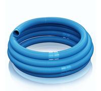 Wiltec Tuyau piscine bleu - 15 m de long, Ø 32 mm - Tuyau solaire flottant à sections préformées - 165 g/m - made in Europe - Boyau d’aspiration solaire