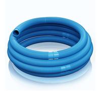 Wiltec Tuyau piscine bleu - 21 m de long, Ø 32 mm - Tuyau solaire flottant à sections préformées - 165 g/m - made in Europe - Boyau