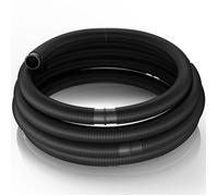 Wiltec Tuyau piscine noir - 15 m de long, Ø 38 mm - Tuyau solaire flottant à sections préformées - 190 g/m - made in Europe - Boyau d’aspiration solaire
