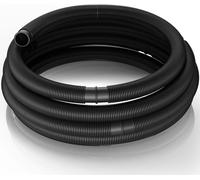 Wiltec Tuyau piscine noir – 21 m de long, Ø 32 mm – Tuyau solaire flottant à sections préformées – 165 g/m – Europe – Boyau d’aspiration solaire