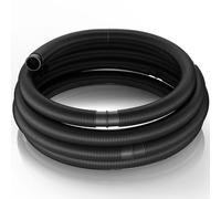 Wiltec Tuyau piscine noir - 30 m de long, Ø 38 mm - Tuyau solaire flottant à sections préformées - 190 g/m - made in Europe - Boyau d’aspiration solaire