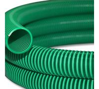 Wiltec Tuyau spiralé de refoulement - 5 m - Vert Flexible - Ø 50 mm (2") - avec Spirale de renforcement - évcuation, écoulement, drainage, arrosage sans pression