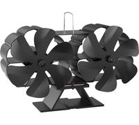 WilTec Ventilateur de poêle à bois - 12 Pales - 1100 tr/min - 60-350 °C - Autoalimentation thermique par Chaleur Sans courant - Distribution homogène de chaleur de cheminée