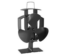 WilTec Ventilateur de poêle à bois - 3 Pales - 1100 tr/min - 50-300 °C - Autoalimentation thermique par Chaleur Sans courant - Distribution homogène de chaleur de cheminée