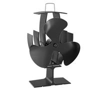 WilTec Ventilateur de poêle à bois - 3 Pales - 1100 tr/min - 60-350 °C - Autoalimentation thermique par Chaleur Sans courant - Distribution homogène de chaleur de cheminée