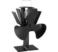 Wiltec Ventilateur de poêle à bois – 3 Pales – 1100 tr/min – 70-350 °C – Autoalimentation thermique par Chaleur Sans courant – Distribution homogène de chaleur de cheminée