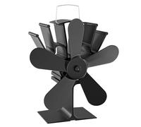 WilTec Ventilateur de poêle à bois - 5 Hélices - 1100 tr/min - 70-350 °C - Autoalimentation thermique par Chaleur Sans courant - Distribution homogène de chaleur de cheminée
