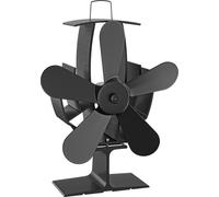 Wiltec Ventilateur de poêle à bois – 5 Pales – 1100 tr/min – 60-350 °C – Autoalimentation thermique par Chaleur Sans courant – Distribution homogène de chaleur de cheminée