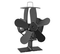 WilTec Ventilateur de poêle à bois - 5 Pales - 1100 tr/min - 60-350 °C - Autoalimentation thermique par Chaleur Sans courant - Distribution homogène de chaleur de cheminée
