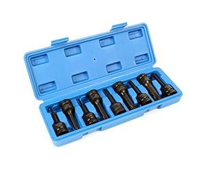 WilTec XPOtool lot de 9 douilles hocs 12,5mm (½″) tête ronde forme d’étoile 6 branches T20-T70 75mm