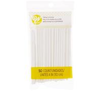 Wilton Batonnet Pop Cake 10 cm, 50 Pièces Baton Sucette en Papier de Qualité Alimentaire pour Faire des Sucettes, des Gâteaux, des Desserts - 50 Pièces