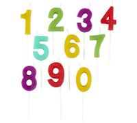 Wilton Bougies Chiffres Set de 10 : Bougies d’Anniversaire Colorées de 0 à 9 pour Gâteaux, Décoration de Fête et Topper Joyeux Anniversaire - Lot 10 Pièces