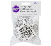 Wilton Caissettes à Cupcakes Damassé, Blanc et Noir Lot de 75 Moules à Cupcakes & Muffins en Papier Caissettes - Lot de 75