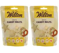 Wilton - Candy Melts Blanc: Bonbons fondants au Goût de Sucré et crémeux pour Mouler, Tremper et Décorer - Optimal pour Cake Pops, Bonbons, Gâteaux et Enrobage de Friandises - 125 g (Lot de 2)