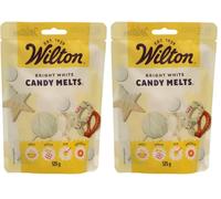 Wilton - Candy Melts Blanc Brillant: Bonbons fondants au Goût de Sucré et crémeux pour Mouler, Tremper et Décorer - Optimal pour Cake Pops, Bonbons, Gâteaux et Enrobage de Friandises - 125 g