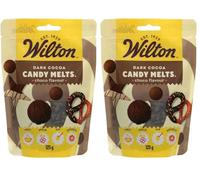 Wilton - Candy Melts Cacao Foncé: Bonbons fondants au Goût de chocolat pour Mouler, Tremper et Décorer - Optimal pour Cake Pops, Bonbons, Gâteaux et Enrobage de Friandises - 125 g (Lot de 2)