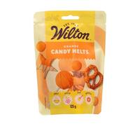 Wilton - Candy Melts Orange: Bonbons fondants au Goût de Sucré et crémeux pour Mouler, Tremper et Décorer - Optimal pour Cake Pops, Bonbons, Gâteaux et Enrobage de Friandises - 125 g