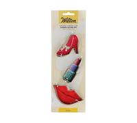 Wilton Cookie Cutter High Heel Lipstick Lips: Emporte-pièces en Acier Inoxydable pour Biscuits, Cookies et Décorations en Fondant, Lave-Vaisselle - Set/3