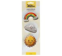 Wilton Cookie Cutter Rainbow Cloud Sun: Emporte-pièces en Acier Inoxydable pour Biscuits, Cookies et Décorations en Fondant, Lave-Vaisselle - Set/3