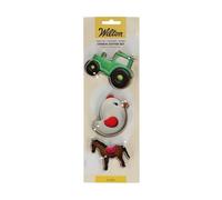 Wilton Cookie Cutter Tractor Chick Horse: Emporte-pièces en Acier Inoxydable pour Biscuits, Cookies et Décorations en Fondant, Lave-Vaisselle - Set/3