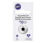 Wilton Douille Patisserie #10 en Acier Inoxydable pour Poche à Douille - Outil de Décoration pour Gâteaux, Biscuits, Muffins, Churros - Réutilisable et Compatible Lave-Vaisselle - #010 Rond Blister