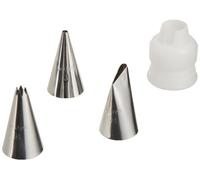 Wilton Douille Patisserie 3, 18, 104 en Acier Inoxydable pour Poche à Douille - Outil de Décoration pour Gâteaux, Biscuits, Muffins, Churros - Réutilisable et Compatible Lave-Vaisselle - Lot de 4