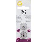 Wilton Douilles à Pâtisserie pour les Gauchers #106L, #107L, Douille Professionnelle Métallique Buse de Glaçage Réutilisable pour la Décoration de Gateaux, Muffins et de Cupcakes - Set/2