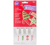 Wilton Douilles à Pâtisserie Set Décoration Biscuits Noël #005, #101, #012, #003, Douilles Professionnelle Métallique Buse de Glaçage Réutilisable pour Décoration de Gateaux, Muffins et de Cupcakes