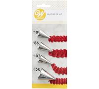 Wilton Douilles à pâtisserie - Set Rufflés #86 #100 #102 #125 - Métalliques réutilisables
