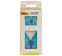 Wilton Edible Wafer Decorations Butterflies Omre Blue: Papillons en papier comestible ombrés bleus, Décorations en papier gaufrette, Parfait pour décorer des gâteaux et cupcakes - Lot de 8