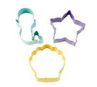 Wilton Emporte-pièce Biscuit Sea Life: Emporte-Pièces Métalliques Mer avec Sirène, Étoile de Mer et Coquillage DIY, Idéal Pour Biscuits Et Pâtisserie Créative - Lot de 3