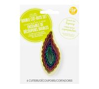 Wilton Emporte-pièces Double-face Feuille Set de 6 : Emporte-pièces Métal pour Biscuits et Fondant Découpe Pâte à Sucre et Décoration de Gâteaux - Lot 6 Pièces