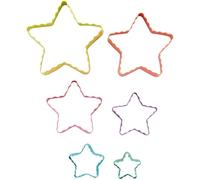 Wilton Lot de 6 emporte-pièces double face en forme d'étoile : emporte-pièces en métal pour la pâtisserie de cuisine, bricolage, pour découper la pâte à biscuits et le fondant