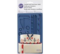 Wilton Moule en Silicone Thème Nautique pour Fondant, Pâte à Sucre et Pâte D’Amandes, Idéal Pour Gâteaux Et Cupcakes Décorés - 19,7 x 12,5 cm.