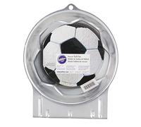 Wilton Moule à Gâteau Ballon de Football 3D, Moule en Aluminium pour Décorations de Fête de Football Anniversaires Enfant - 30 x 20 x 7,5 cm