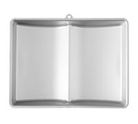 Wilton Moule à Gâteau Livre Ouvert 3D, Moule à gâteau en Aluminium pour pâtisserie, Idéal pour la Préparation de Gâteaux et Tartes, Accessoire de Cuisson - 30 x 20 x 7,5 cm